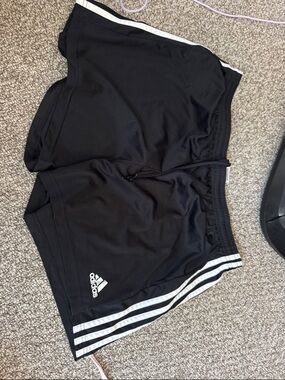 adidas Black Shorts with White Triple Stripes